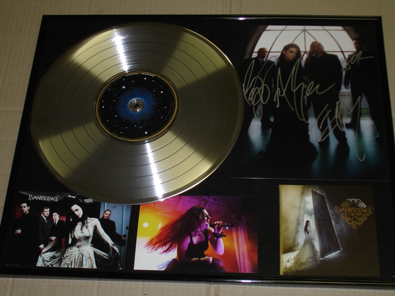 Evanescence Hand Signed Autograph Amy Lee Band PLATINUM Disc Fra